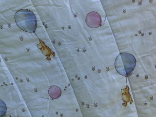 Vtg Winnie the Pooh 60x84 2 - Sided Twin Bed Comforter Bedspread 3