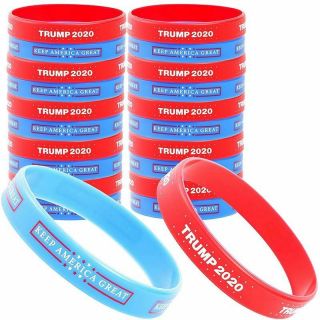 24x President Trump 2020 Keep America Great Silicone Bracelets Election Day Gift