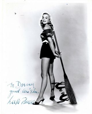 American Actress,  Activist,  Writer Leslie Parrish,  Signed Vintage Pin - Up Photo.