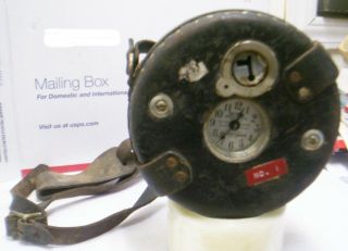 Vintage Detex Watchclock Corporation - Guardsman Clock W/ Leather Case