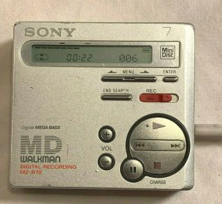 Vintage Sony Md Walkman Mz - R70 Portable Mini Disc Player Recorder Silver