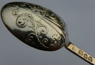 Exquisite Quality Antique Solid Britannia Silver Lace Back Spoon
