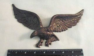 1950s Vintage 9 " Cast Metal Patriotic Eagle In Flight Wall Decoration 7037