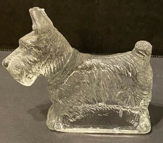 Vintage Depression Glass Scottie Dog Scottish Terrier Candy Container Figurine