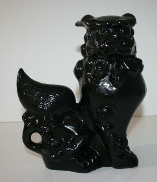 Chinese Foo Dog Figure Statue Ceramic Black Decorative 8 " X 5 " X 9.  5 " H