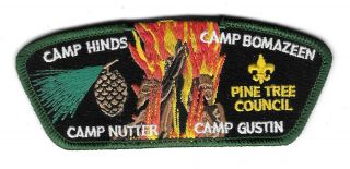 Pine Tree Council - Boy Scout Patch Camp Bsa Csp Hinds Bomazeen Nutter Gustin