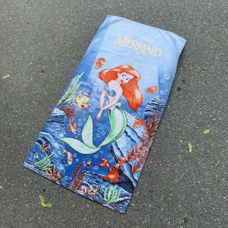 Vintage 90s The Little Mermaid The Walt Disney Co Beach Towel Faded 42” X 22”
