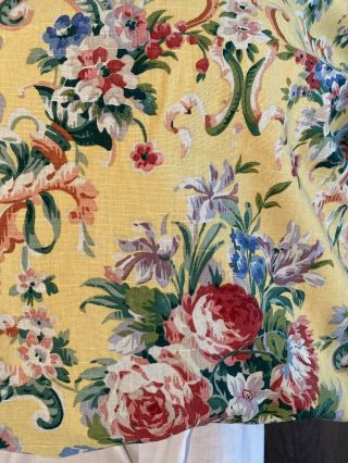 Vintage Yellow Floral Custom Curtains Drapes Lined Shabby Chic French Country 2