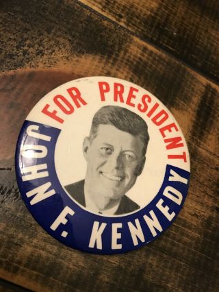 1960 John F.  Kennedy For President Political Campaign Button 3.  5” Jfk