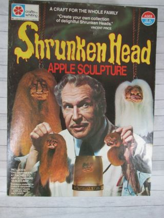 Vtg Shrunken Head Apple Sculpture Halloween Craft Kit Shrinker Vincent Price