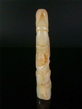 Fine Old Chinese Nephrite Celadon Jade Carved Monkey Pendant Netsuke Toggle