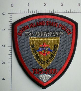Ri Rhode Island Highway Patrol State Police Trooper 75th Year Anniversary Patch