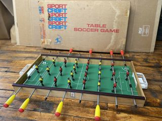 Vintage Sportcraft Table Soccer Foosball Game Arco Falc Italy Football Kicker