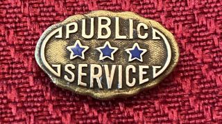 Antique 1926 Public Service Lapel Pin Award