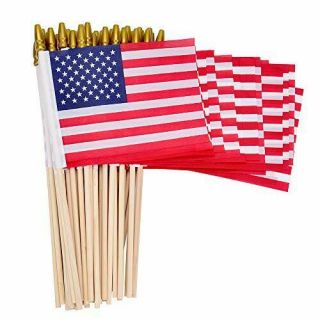 12 Pack Small American Flags Small US Flags/Mini American Flag on Stick 4x6 Inc 3