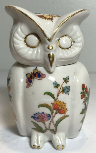 Vintage Ardalt Bone China Owl Bird Jar Trinket Dish 3022