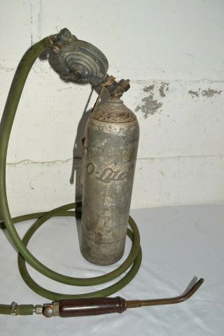 Vintage Prest - O - Lite Acetylene Torch Signed Tank Tip With Regulator & Gauge