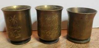 Vintage World War 2 Trench Art Caledonia Hebrides Shell Cups Pacific