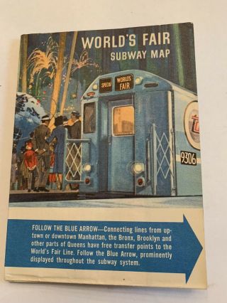 York City Transit Authority Worlds Fair Subway Map 1964