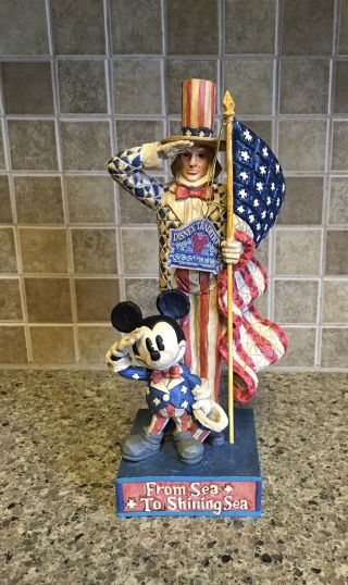 Jim Shore Uncle Sam And Mickey Mouse From Sea To Shining Sea 2005