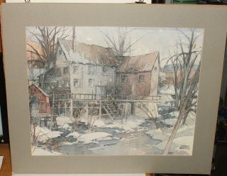 William Garnet Hazard Vintage Color Landscape Lithograph Listed Artist