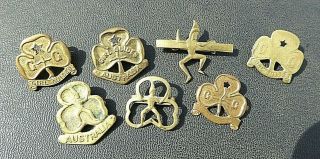 1900s Australian Assorted Girl Guides Association Brass Badges Qty