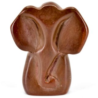 Hand Carved Gusii Soapstone Dark Brown Elegant Elephant Figurine Made In Kenya