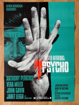 Alfred Hitchcock Psycho 1972 Vintage German 1 - Sheet Poster - Art By Lutz Peltzer
