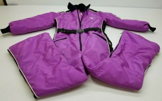 Vtg Womens Arctic Cat Snowmobile Snow Suit Black Purple Size Medium Arctic Wear