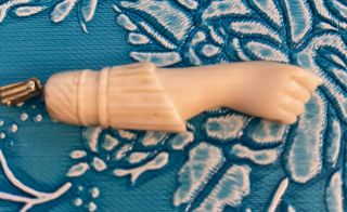 Carved Hand Pendant Bovine Bone