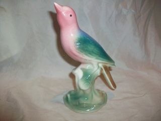 Vintage Royal Copley Art Pottery Blue Red Bird Thrush Figurine