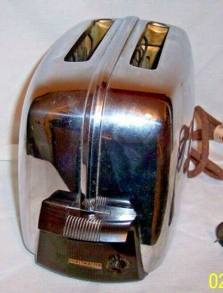 Vintage Toastmaster 1b14 Chrome Automatic Toaster Two Slices