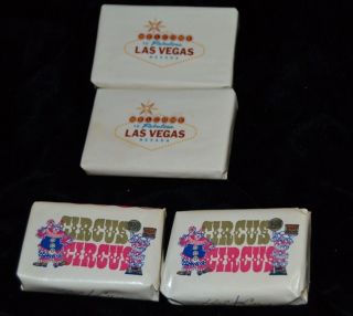 Vintage 4 Mini Circus Circus L V & Reno Soap Bars Welcome To Las Vegas Sign