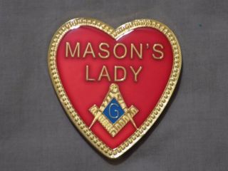 3 " Red Heart Masonic Mason 