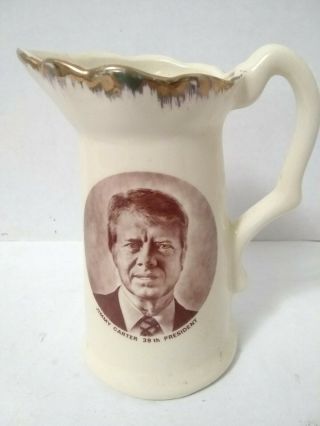 Jimmy Carter 39th President Of The United States China Pitcher Usa Souvenir