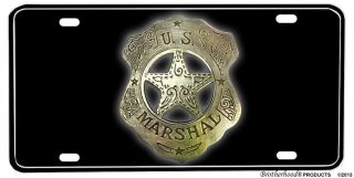 Us Marshal Vintage Badge Aluminum License Plate - Badge Design