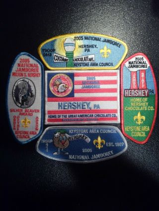 Boy Scout 2005 Jamboree Keystone Area Merged Council Hershey Patch Set