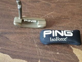 Vintage Ping Isoforce Anser F Copper Pixels 35 1/8” Rh Putter Kerstan Usa Golf
