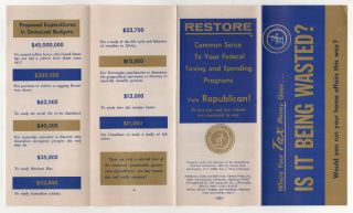 1968 REPUBLICAN NATIONAL COMMITTEE Brochure POLITICAL Richard Nixon GOP Taxes 3