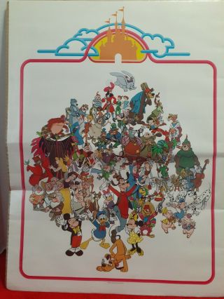 Walt Disney Productions All Characters Vintage Poster 18 " X 24 "
