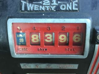 Vintage Wood Twenty - One Slot Machine,  Gum,  Atlas Novelty Co. 2