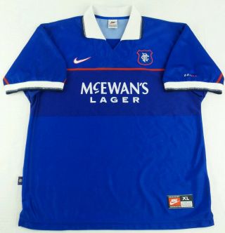 Vintage Nike 1997 - 1998 Glasgow Rangers F.  C Soccer Jersey Size Mens Xl