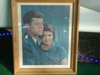 President John F Kennedy And First Lady Jacqueline Framed Picture