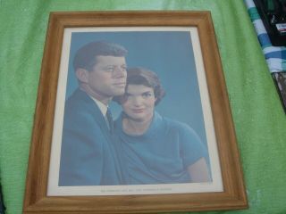 President John F Kennedy and First Lady Jacqueline framed picture 2