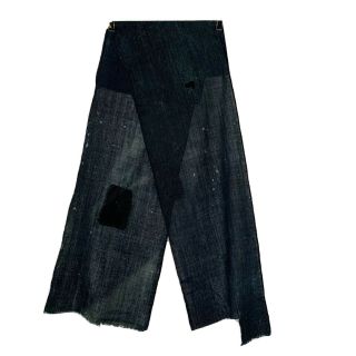 Vintage Japanese Boro Indigo Blue Cotton Cloth Fabric Patchwork 73.  2 " X 12.  6 "