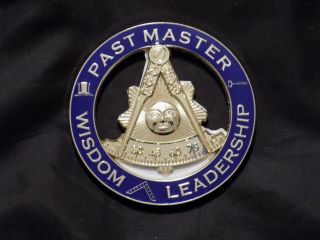 Masonic 3 " Car Emblem Past Master Without Square Gavel Top Hat Metal