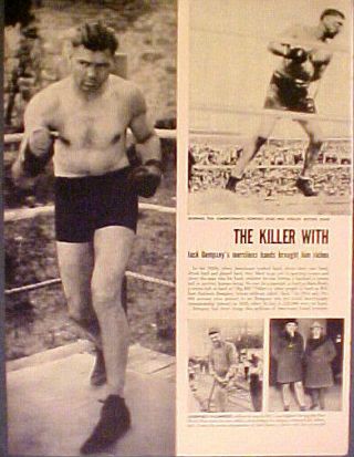 1950 Jack Dempsey Boxing Champion Boxer 2 Page Oddball Sports Story Article