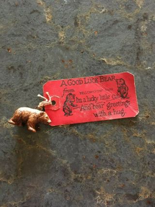 Vintage Yellowstone National Park Souvenir Good Luck Bear