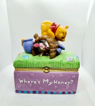 Winnie The Pooh Jewelry Trinket Box Ceramic Where 