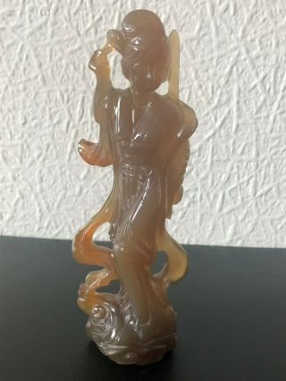 Chinese Carved Hardstone Figurine/figure Of A Lady/geisha